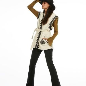 Scotch & Soda Embroidered Eyelet Wool Vest XS